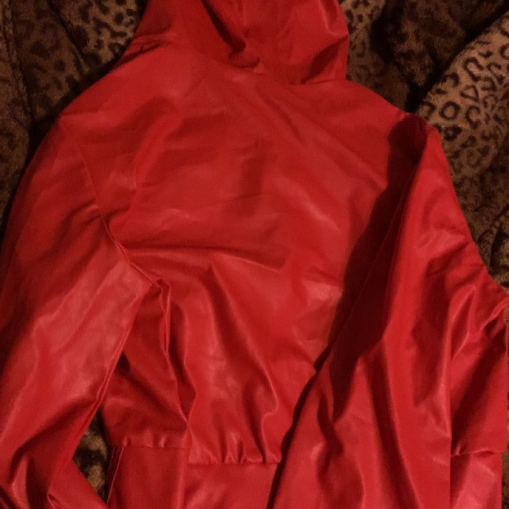 Red leather jacket. - Picture 2 of 2